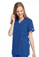 Cherokee Workwear 4801 Scrubs Top Womens Mock Wrap Tunic Royal
