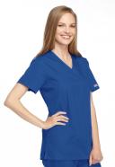 Cherokee Workwear 4801 Scrubs Top Womens Mock Wrap Tunic Royal