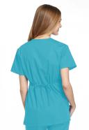Cherokee Workwear 4801 Scrubs Top Womens Mock Wrap Tunic Turquoise