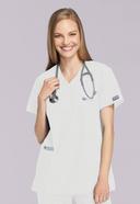 Cherokee Workwear 4801 Scrubs Top Womens Mock Wrap Tunic White