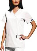 Cherokee Workwear 4801 Scrubs Top Womens Mock Wrap Tunic White
