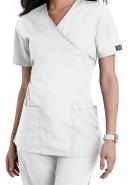 Cherokee Workwear 4801 Scrubs Top Womens Mock Wrap Tunic White