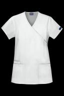 Cherokee Workwear 4801 Scrubs Top Womens Mock Wrap Tunic White