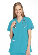 Cherokee Workwear 4801 Scrubs Top Womens Mock Wrap Tunic Wine
