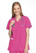 Cherokee Workwear 4801 Scrubs Top Womens Mock Wrap Tunic Wine