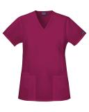 Cherokee Workwear 4801 Scrubs Top Womens Mock Wrap Tunic Wine
