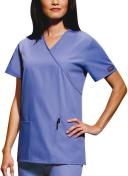 Cherokee Workwear 4801 Scrubs Top Womens Mock Wrap Tunic Wine