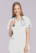Cherokee Workwear 4801 Scrubs Top Womens Mock Wrap Tunic Wine