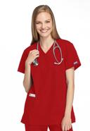 Cherokee Workwear 4801 Scrubs Top Womens Mock Wrap Tunic Wine