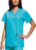 Cherokee Workwear 4801 Scrubs Top Womens Mock Wrap Tunic Wine