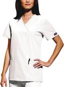 Cherokee Workwear 4801 Scrubs Top Womens Mock Wrap Tunic Wine