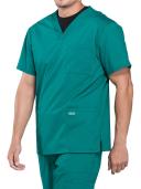 Cherokee Workwear Professionals Men's V-Neck Scrub Top - 4x - Hunter