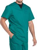 Cherokee Workwear Professionals Men's V-Neck Scrub Top - 4x - Hunter