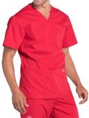 Cherokee Workwear Professionals Men's V-Neck Scrub Top - XL - Red