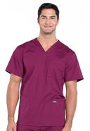Cherokee Workwear Professionals Men's V-Neck Scrub Top - XL - Red