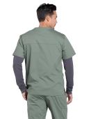 Cherokee Workwear Professionals WW695 Scrubs Top Mens V-Neck Olive