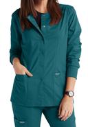 Cherokee Workwear Revolution Snap-Front Scrub Jacket - 3x - Caribbean Blue