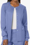 Cherokee Workwear Revolution Snap-Front Scrub Jacket - 3x - Ceil Blue