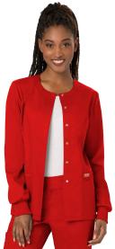 Cherokee Workwear Revolution Snap-Front Scrub Jacket - L - Red