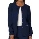 Cherokee Workwear Revolution WW310 Scrubs Jacket Womens Snap Front Warm-Up Navy