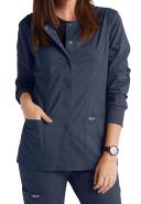 Cherokee Workwear Revolution WW310 Scrubs Jacket Womens Snap Front Warm-Up Navy