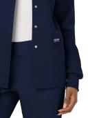 Cherokee Workwear Revolution WW310 Scrubs Jacket Womens Snap Front Warm-Up Navy