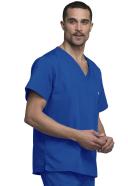 Cherokee Workwear Scrubs Men's V-Neck Top - 3x - Royal