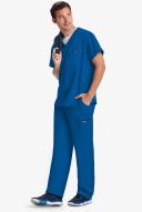Cherokee Workwear Scrubs Men's V-Neck Top - 4x - Royal