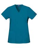 Cherokee Workwear Scrubs Mock Wrap Top - 3x - Caribbean Blue