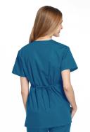 Cherokee Workwear Scrubs Mock Wrap Top - 3x - Caribbean Blue