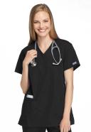 Cherokee Workwear Scrubs Mock Wrap Top - L - Black