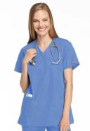 Cherokee Workwear Scrubs Mock Wrap Top - XS - Shocking Pink