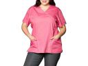 Cherokee Workwear Scrubs Mock Wrap Top - XXS - Shocking Pink
