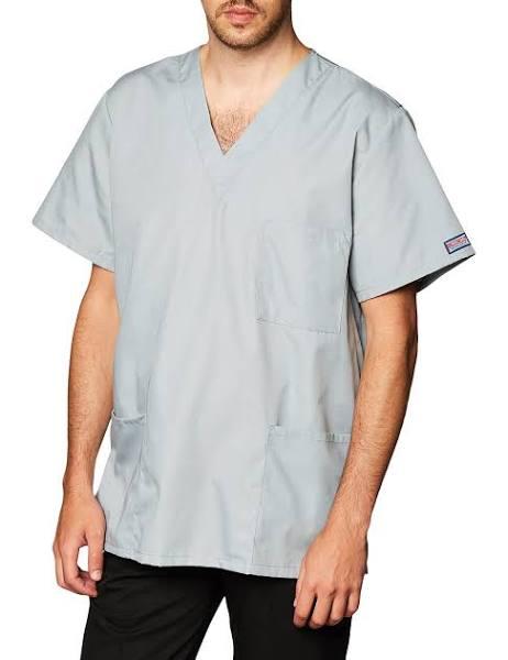 Cherokee Workwear Scrubs Unisex 3 Pocket Top - 3x - Grey
