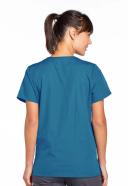 Cherokee Workwear Scrubs Women's Snap Front Top - M - Caribbean Blue