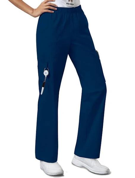 Cherokee Workwear Women's Core Stretch Pull-On Cargo Pants - L - Navy