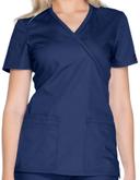 Cherokee Workwear WW650 Scrubs Top Womens Mock Wrap Black