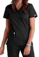 Cherokee Workwear WW650 Scrubs Top Womens Mock Wrap Black