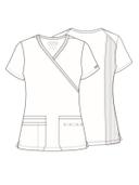 Cherokee Workwear WW650 Scrubs Top Womens Mock Wrap Caribbean Blue