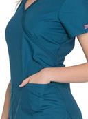 Cherokee Workwear WW650 Scrubs Top Womens Mock Wrap Caribbean Blue