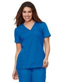 Cherokee Workwear WW650 Scrubs Top Womens Mock Wrap Caribbean Blue