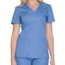 Cherokee Workwear WW650 Scrubs Top Womens Mock Wrap Ceil Blue