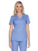 Cherokee Workwear WW650 Scrubs Top Womens Mock Wrap Ceil Blue