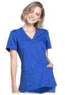Cherokee Workwear WW650 Scrubs Top Womens Mock Wrap Galaxy Blue