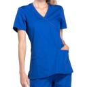 Cherokee Workwear WW650 Scrubs Top Womens Mock Wrap Galaxy Blue