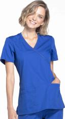 Cherokee Workwear WW650 Scrubs Top Womens Mock Wrap Galaxy Blue