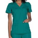 Cherokee Workwear WW650 Scrubs Top Womens Mock Wrap Hunter Green