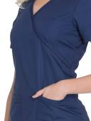 Cherokee Workwear WW650 Scrubs Top Womens Mock Wrap Navy