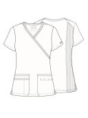 Cherokee Workwear WW650 Scrubs Top Womens Mock Wrap Navy