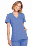 Cherokee Workwear WW650 Scrubs Top Womens Mock Wrap Navy